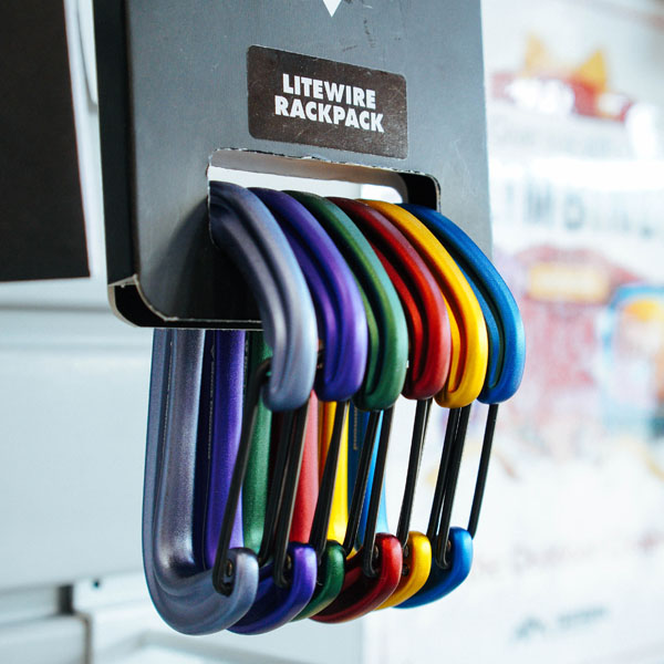 6 pack of colorful carabiners
