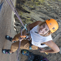woman sport climbing at Vantage